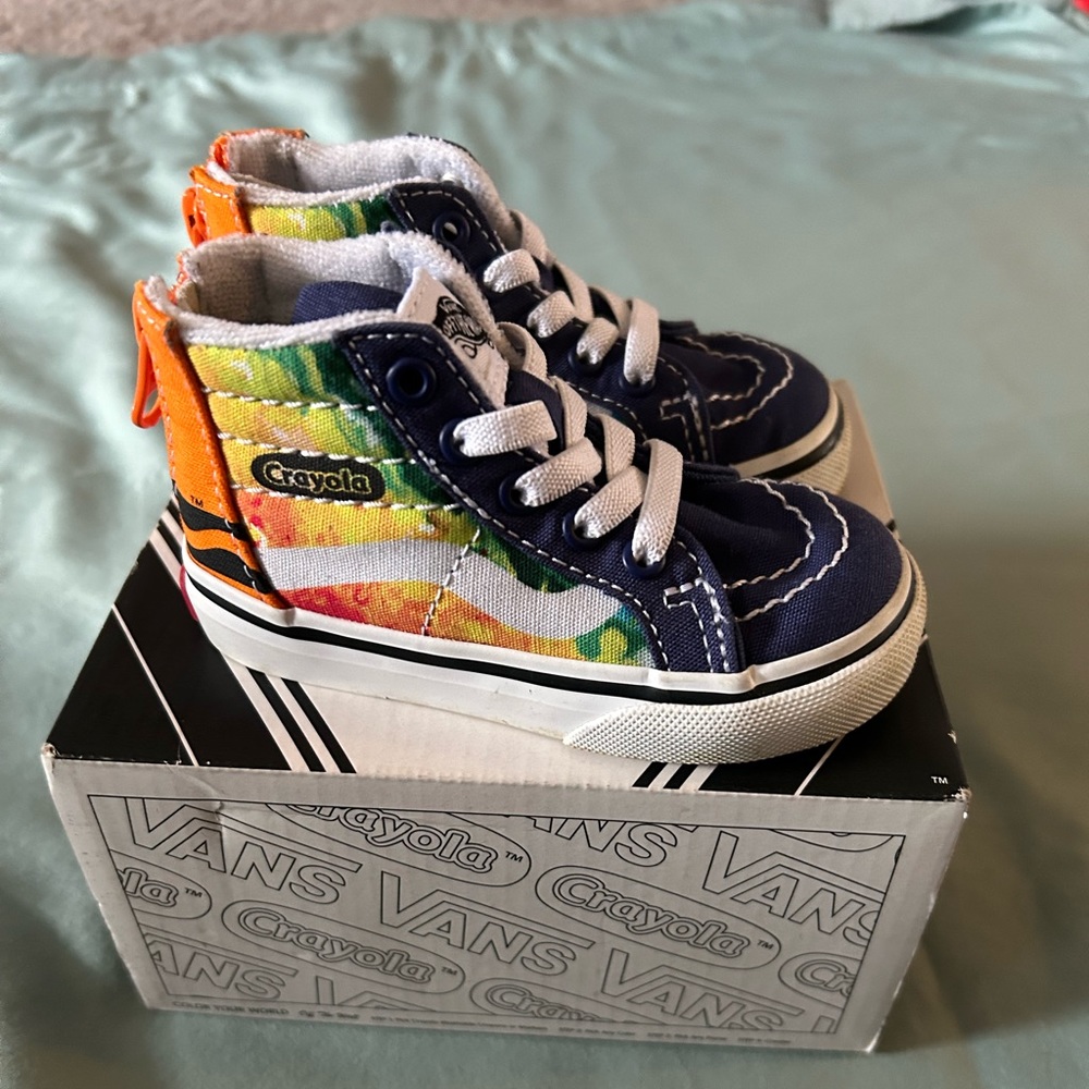 VANS Kids 5TD Crayola Crayons Collab Mash Up Melt Zip Up Sk8-hi Shoe Hard Soles